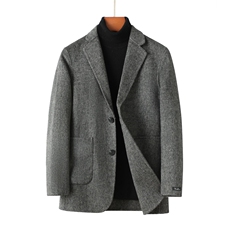 HYD-S65秋冬2026年男士新款双面呢大衣羊毛外套呢子外套，男装毛呢大衣，电商B360