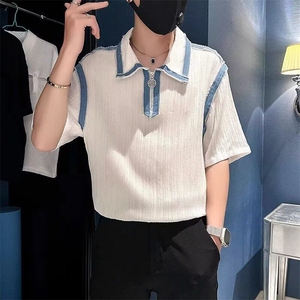 网络图现货夏装新款男设计个性短袖衬衫R22501-P48图片