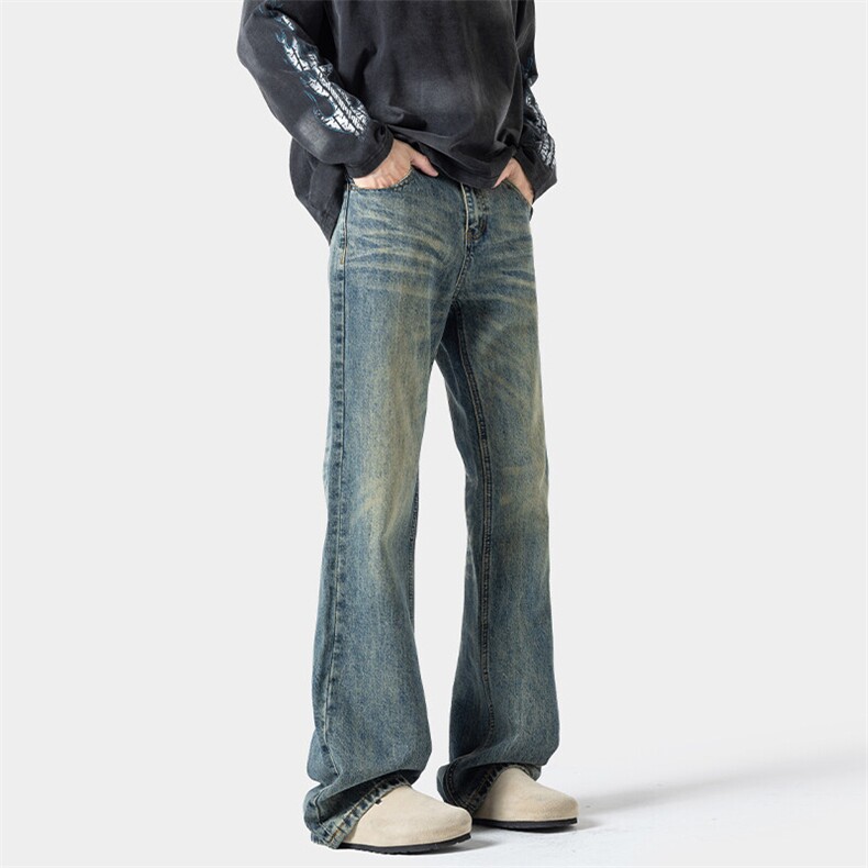 2026春季新款无影墙大码美式微喇水洗牛仔裤M-5XGK24327-特P35，男装牛仔裤，电商A022