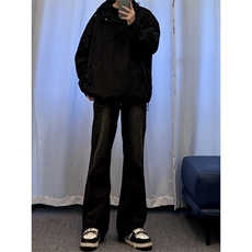 美式hiphop牛仔裤修身直筒微喇叭裤加绒-P65，男装牛仔裤，星座310A-4