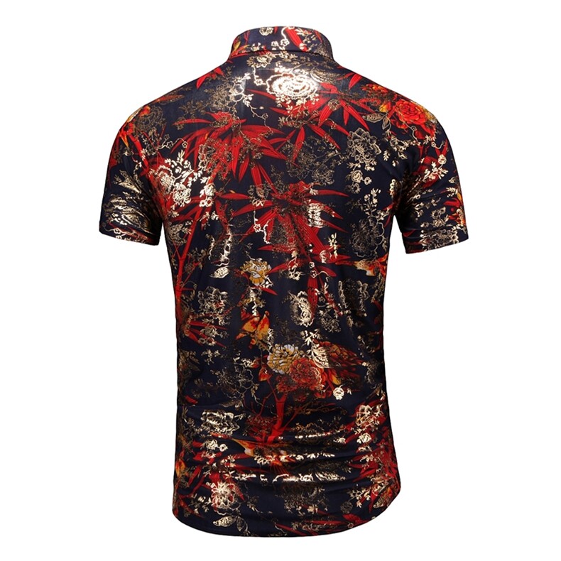 2021花衬衫大码衬衣沙滩涤棉衫弹力短袖9898P40M-7XL3D图,男装衬衫,星座1106-1