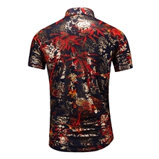 2021花衬衫大码衬衣沙滩涤棉衫弹力短袖9898P40M-7XL3D图，男装衬衫，星座1106-1