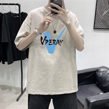 T1554P25现货夏季宽松短袖T恤男潮百搭上衣男士大码圆领休闲t恤，男装T恤，星座510A-1