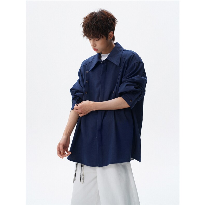 M-5XLCS71096-P38特控78新款长袖老钱风简约衬衫,男装衬衫,电商D232