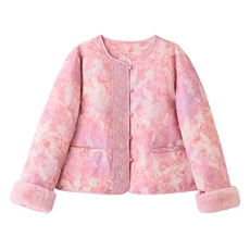 2025年潮冬季真狐狸毛重工刺绣钉珠短款新中式羽绒服新款，女装羽绒服，伊仟回