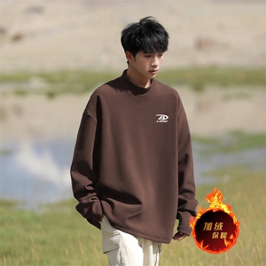 一件过冬 重磅保暖针织衫德绒加绒加厚卫衣半高领打底长袖T恤DR67图片