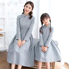 潮流印花拼接气质时尚休闲长袖圆领亲子装2021年秋季，童装亲子装，安之芮娜