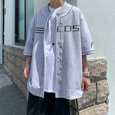 棒球服外套男宽松ins欧美嘻哈短袖夏季运动半袖T恤W794-P38，男装衬衫，星座512-2