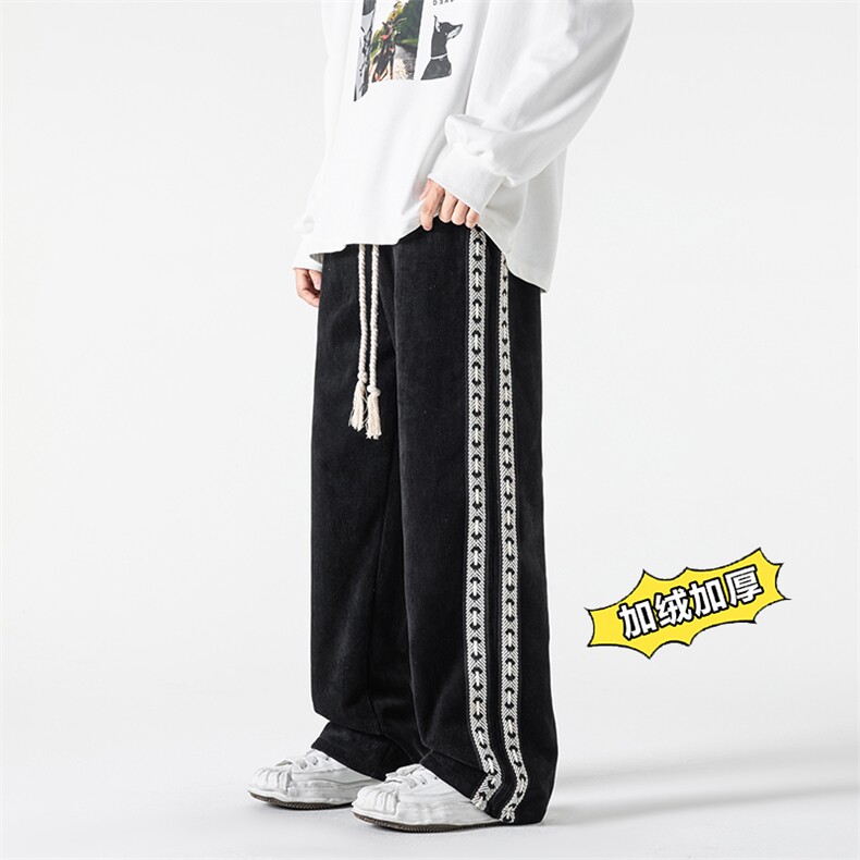 抖音品质潮流灯芯绒裤子男冬季加绒宽松休闲裤K5408-P65控78 B315图片