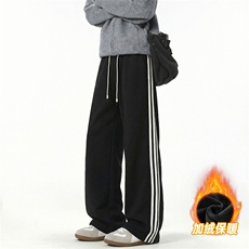 A178-K2838JR大货秋冬季加绒加厚三条杠卫裤直筒宽松特P42，男装休闲裤，电商A178