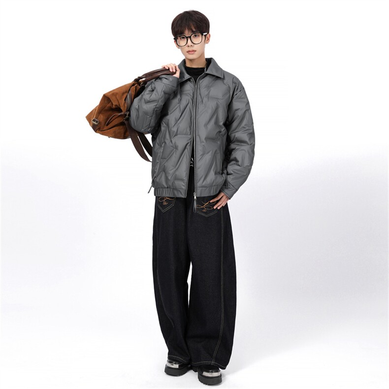 新款有报告冬季轻薄菱形格羽绒服潮外套新标90绒YR25335图片