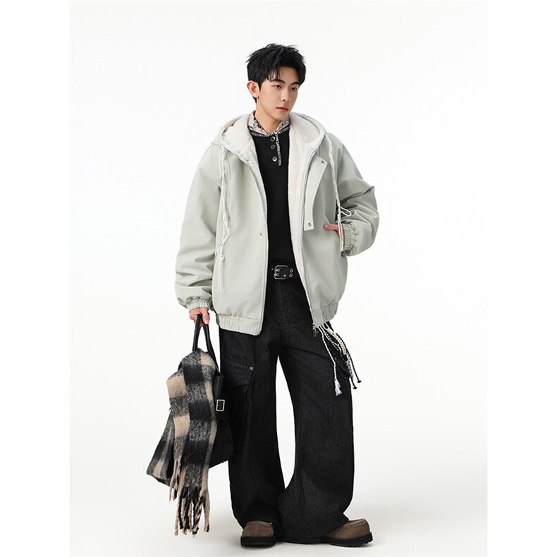 现货连帽座山雕pu皮全毛棉衣外套MF10批108，男装皮衣，电商B210