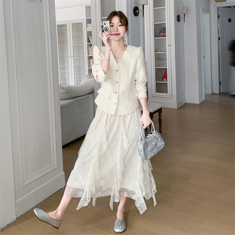 已现货【新品】时尚小香风蕾丝裙套装S023-P175-K228,女装套装/套裙,2C305