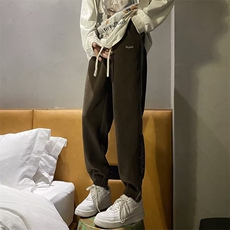 长裤时尚潮牌潮加绒加厚宽松型休闲裤潮流K2363P48加绒，男装休闲裤，星座1116-2