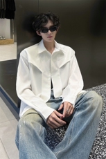 夏季新款衬衫cleanfit解构衬衫外套打底时尚潮流拼接设计衬衫P45，男装T恤，电商B319