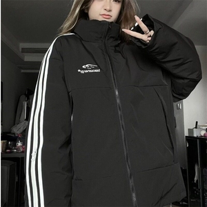美式复古运动立领棉袄男女款冬季棉服防寒服潮牌情侣外套棉衣图片