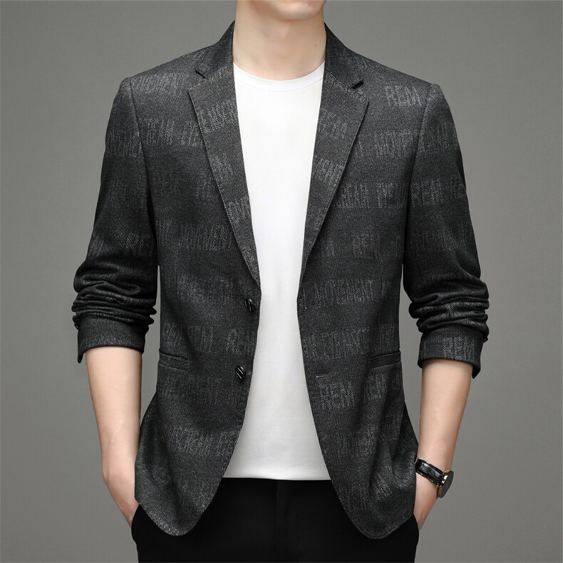 男士2023秋季新款长袖外套便服纯色青年宽松西装西服HBDH911-P165,男装西服,电商B212（原钱塘6029）