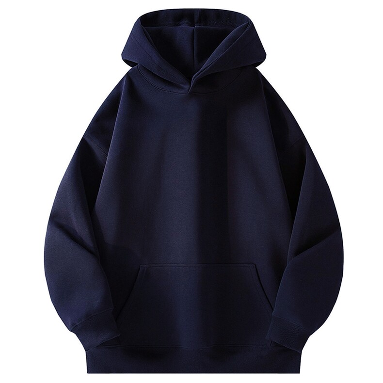 无帽绳版二开秋冬美式高街重磅曼巴棉纯色连帽卫衣外套X056，男装卫衣，电商A486