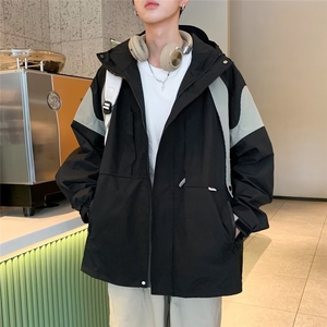 美式户外机能冲锋衣男春秋季撞色拼接工装夹克潮牌MW120-P75