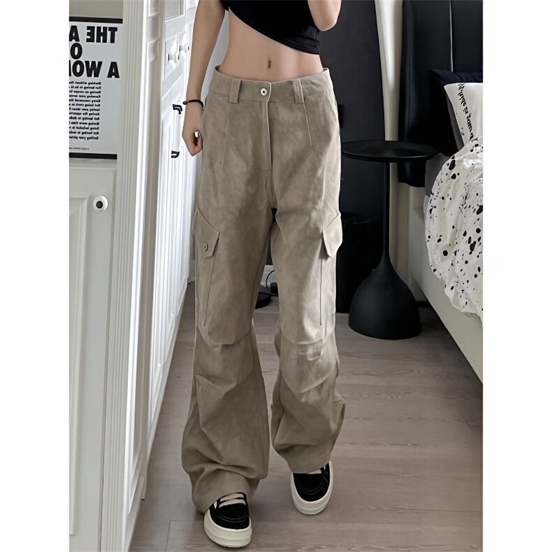 W11069-P53网图现货春季新款大理石纹褶皱口袋美式休闲工装裤,男装工装外套,星座1608