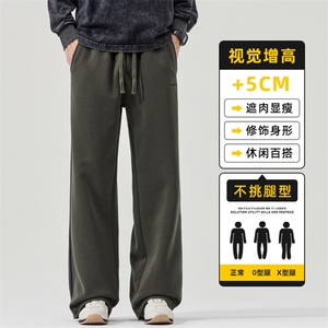 条纹直筒休闲裤男生秋季宽松阔腿拖地长裤子新款运动裤Z2565-P45图片