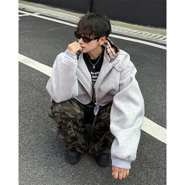 外套男ins高街潮牌港风日系原宿风韩版潮流宽松夹克JK09341-P85图片