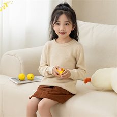 时尚儿童羊毛衫男童女童秋冬新款保暖圆领长袖针织衫宝宝毛衣，童装儿童羊毛衫，冰晶童装