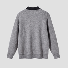 老钱双层领POLO领毛衣2025年秋季新款高级感拼接撞色针织衫，男装Polo衫，星座914