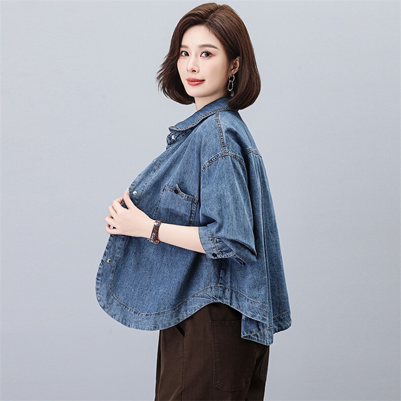 牛仔衬衫女2025春秋季新款衬衣时尚小个子上衣图片
