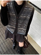 2025百搭时尚条纹v领开衫百搭时尚，女装针织衫/毛衣，胜智羊绒