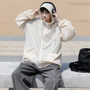 户外薄款透气防晒衣夏季美式复古高街潮牌连帽外套S07 310B-1P36图片