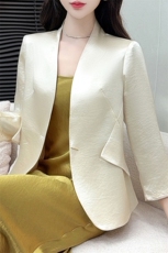女士时尚气质百搭丝滑缎面西服外套，女装西装，佳绒高端店