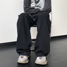 工装裤男春秋美式vibe潮牌松紧腰大码直筒裤子XZ514-2-K1557-P63，男装工装外套，星座514-2(原B239)