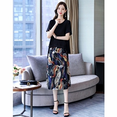 百搭宽松优雅通勤两件套休闲时尚套装/套裙气质，女装套装/套裙，灵力轩