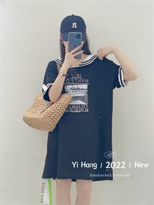 海军领连衣裙图片