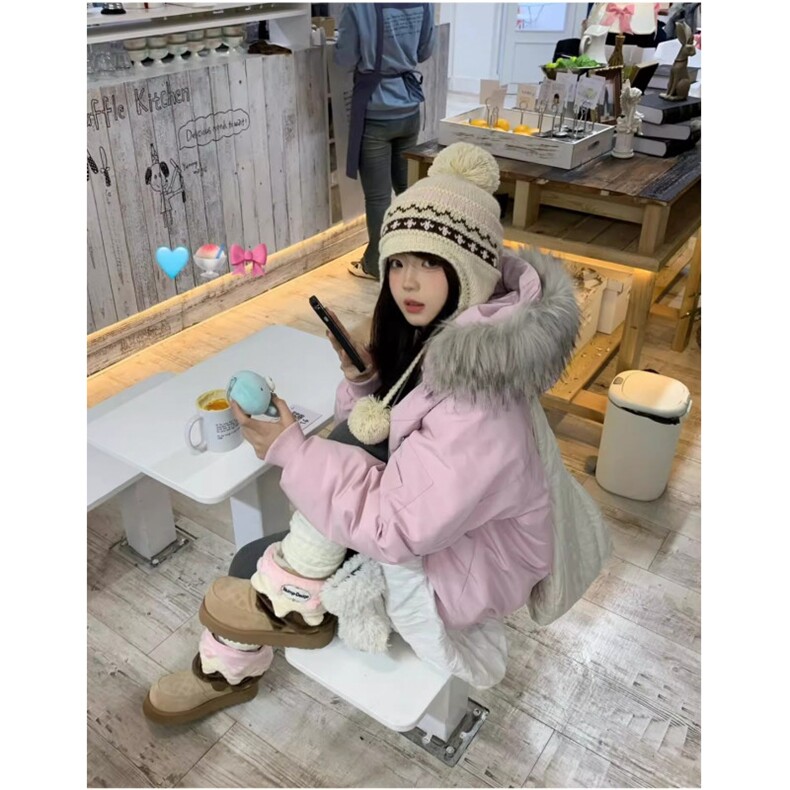 工装派克羽绒棉服女2025冬季加厚新款美式复古大毛领棉衣棉袄,女装棉衣/棉服,星座1210-1