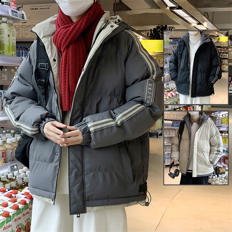 港风冬季新款连帽棉服中性情侣风潮牌百搭外套M666-P85大码+5,男装棉衣,星座217-4