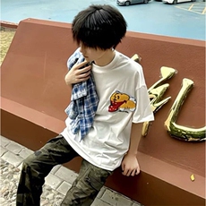 万针全刺绣工艺抖音得物高品质260克重磅纯棉双纱美式高街短袖T恤，男装T恤，电商A486