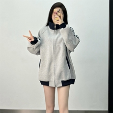 抖音得物高品质美式高街重磅结构设计拼接织带立领卫衣外套CM42，男装卫衣，电商A486