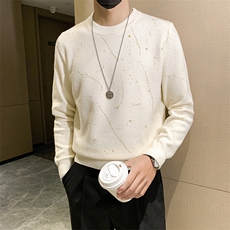 B216MY5152P852025秋冬装新款男士漆点印花毛衣针织衫小伙风，男装针织衫/毛衣，电商B216（原B302）