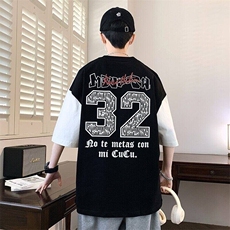 25160-特P40夏季休闲时尚T恤男短袖打底衫青少年潮牌印花T恤，男装T恤，电商D310B