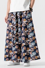 夏季新款大码风直筒阔腿长裤潮新中式裙裤男女汉服K252/P70，男装民族服装，电商A221A