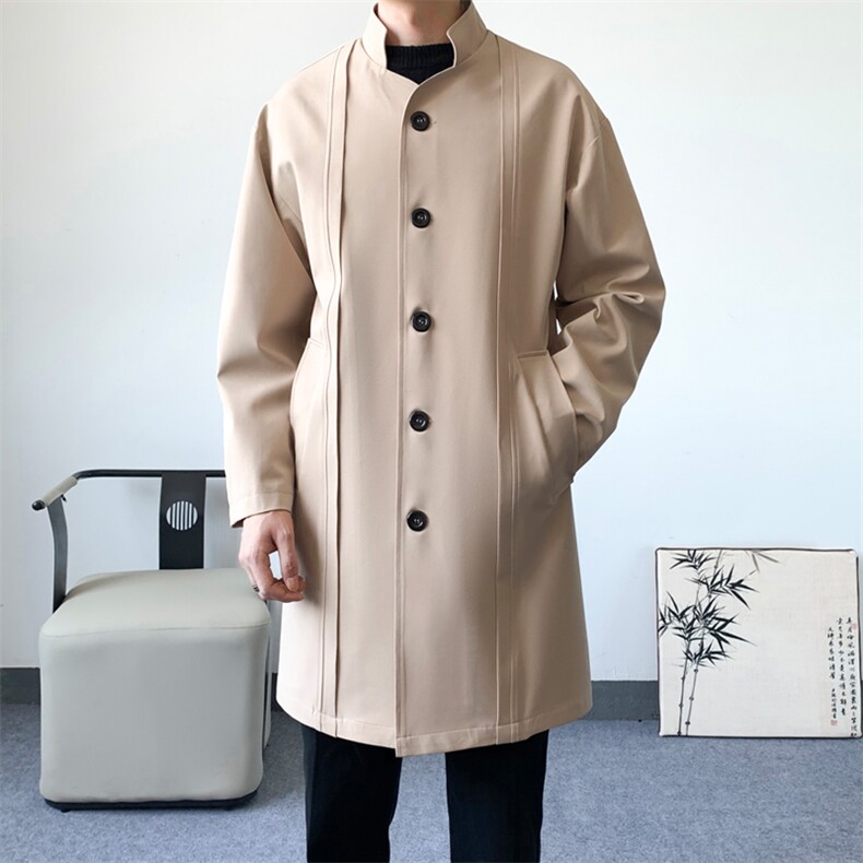 新中式得物精品】风衣男大衣男中长款新风SU5-P95-爆景B,男装风衣,星座401