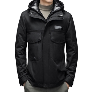 新款男工装服外套连帽休闲厚款鸭绒羽绒服男装SNNYR88R2111-P345图片