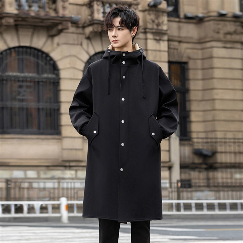 4万件长年大货冲锋风衣男中长款大衣男假两件F175款P105外景D，男装风衣，星座401