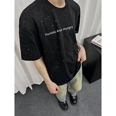 260G重磅满天星短袖t恤ins潮牌潮流cleanfit体桖衫宽松高级感TP28，男装T恤，星座310A-4