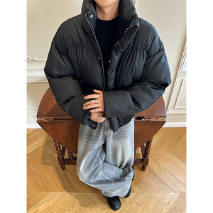冬季立领加厚棉服PU皮棉衣男情侣美式面包服外套潮MF3688-特P68图片