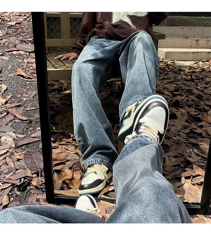 美式vibe宽松牛仔裤男女高街潮牌ins阔腿裤休闲直筒长裤5032-p45,男装牛仔裤,星座1008