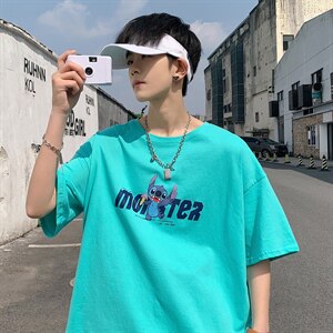 ！2021夏季新款男士短袖T恤宽松百搭学生半袖体恤衫T2153P25图片