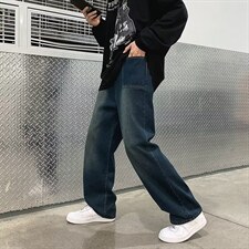 男秋季潮大码美式复古做旧牛仔裤N7057P40，男装牛仔裤，星座1116-2